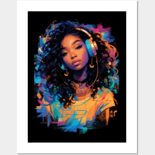 Black woman Graphic tee Posters and Art
